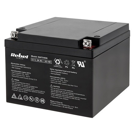 acumulator stationar plumb acid 12v 24ah rebel - imagine 3